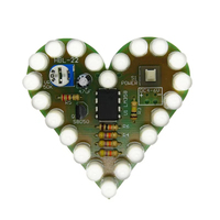 Kit de bricolage Kit de lampe respiratoire en forme de cœur Suite LED respiratoire Rouge Blanc Bleu Vert Production électronique pour laboratoire d'apprentissage