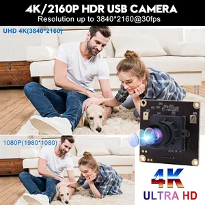 ईल्प 4K यूएसबी कैमरा मॉड्यूल पूर्ण HD 2160p imx317 मिनी वेबकैम 100 डिग्री नो-विरूपण लेंस के साथ