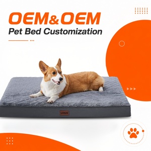 Lit orthopédique pour chien en mousse à mémoire de forme imperméable double face OEM ODM, housse amovible lavable en flanelle, grand matelas plat pour animaux de compagnie - Product Image 1