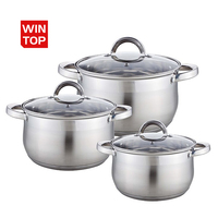 Casserole de cuisine commerciale de haute qualité, casserole à fond épais en acier inoxydable avec couvercle en verre