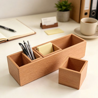 Organisateur de bureau modulaire en bois détachable, boîte de rangement multi-compartiments pour fournitures de bureau, rangement de stylos, décoration de table à domicile