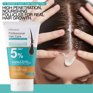 KORMESIC Crème de massage capillaire à la kératine 100g, marque privée OEM, produits de croissance des cheveux, réparation organique des dommages, traitement anti-chute de cheveux - Product Image 1