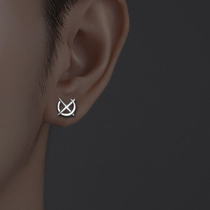 Boucles d'oreilles Simplicity Cross Moon pour hommes, boucles d'oreilles Starlight <span class=keywords><strong>Luna</strong></span> à la mode, <span class=keywords><strong>bijoux</strong></span> unisexes - Product Image 3