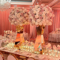 Vente en gros de meubles d'hôtel de luxe en acier inoxydable, ensemble de table à manger moderne pour mariage et événements de banquet