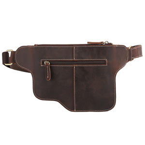 Bolso de cintura de cuero genuino para hombre Tiding, color marrón oscuro, capa superior de piel de vaca, bolso de pecho duradero para uso diario - Product Image 4