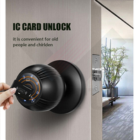 Serrure de porte intelligente WAFU en alliage d'aluminium noir/nickel, déverrouillage par empreinte digitale, mot de passe, carte-clé, application Tuya, WIFI, pour porte de 35-55 mm