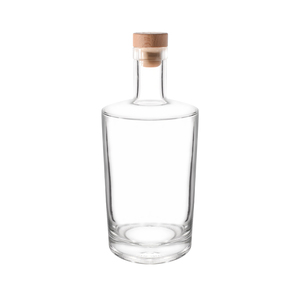 Nouveau design de <span class=keywords><strong>bouteille</strong></span> de distributeur d'alcool en verre transparent avec logo personnalisé <span class=keywords><strong>bouteille</strong></span> ronde de 750ml en verre avec bouchon en liège - Product Image 3