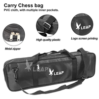 LEAP WG-CBS01 Échiquier en vinyle 20 pouces avec horloge numérique de chronométrage pour tournoi et fonction Delay Bonus, et jeu de pièces d'échecs PS 3,75 pouces (9,7 cm)