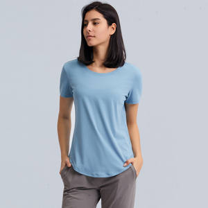 Femmes été vêtements actifs personnalisé entraînement Yoga haut sensation de fraîcheur grande taille à manches courtes respirant chemise personnalisable Sport t-shirt - Product Image 4