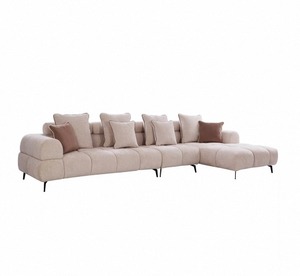 Modern L-Shaped <b>Wood</b> <b>Frame</b> Fabric Modular Sectional <b>Sofa</b> Set with Chaise and Upholstered Design for Hotel Use - Product Image 6
