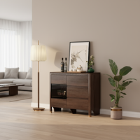 Buffet contemporain en bois massif chinois avec pieds en métal doré, design moderne de luxe pour chambre, cuisine, salle à manger