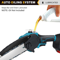 Scie à chaîne sans brosse de 8 pouces réservoir d'huile auto-ravitaillement électrique bois élagage scie sans fil outils électriques pour batterie Maki-ta 18V