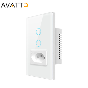 Interruptores de Luz Táctiles Inalámbricos Inteligentes para el Hogar con Wifi Tuya de 1/2 Grupo, Enchufe Inteligente Brasileño y Interruptores Compatibles con <span class=keywords><strong>Alexa</strong></span> y Google Home - Product Image 1