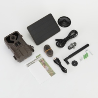 Nouvelle caméra de chasse sans fil 4MP CMOS pour l'extérieur avec vision en direct, panneau solaire, batterie Li 10400mAh, carte SD et écran 2.0 pouces