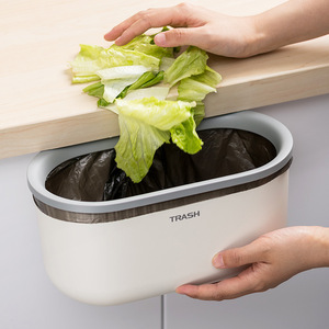 Appeso Bidone Dei Rifiuti Sotto Lavello Della Cucina Cestino di Plastica Su Porta Dell'armadio con Anello Superiore per Fissare Sacchetto di Immondizia Piccolo Cestino può - Product Image 5