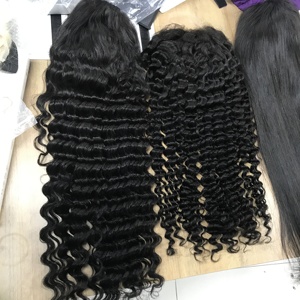 <span class=keywords><strong>Capelli</strong></span> vietnamiti 100% <span class=keywords><strong>veri</strong></span> <span class=keywords><strong>capelli</strong></span> umani 4x4 HD chiusura in pizzo senza colla parrucca a onde profonde di colore naturale - Product Image 1