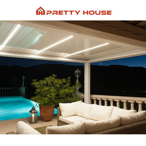 Oem/ODM khách sạn hiện đại Lều tán Sun Shade Pavilion rainproof bar bên mái hiên nhà hàng gazebo ngoài trời nhôm pergola - Product Image 4