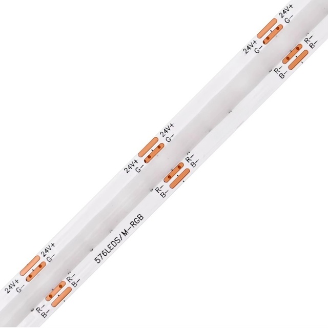 High Quality COB RGB 576 LEDs/m Smart App Control 12V 24V Not Waterproof COB LED Strip Light for Game Room Bedroom Home Decor