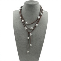 Collier long en perles Edison de luxe Yuemoon AA+ de bonne qualité, 150 cm, perles de riz 100 % naturelles de 10 mm