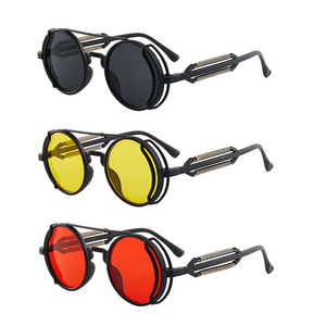 Gafas de Sol Deportivas Punk Steampunk al por Mayor, Gafas Redondas de Diseñador para Hombre, Estilo Gótico, Protección UV400 para Mujer - Product Image 1