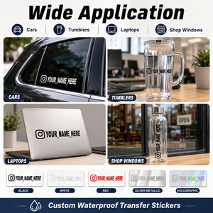 Autocollants de transfert imperméables personnalisés pour vitres de voiture, gobelets, tasses, étiquettes de logo et de nom personnalisés - Product Image 6