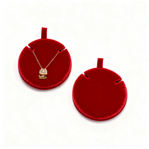 Cartes de présentation élégantes en cuir PU personnalisées avec logo imprimé ELE QUEEN pour colliers et pendentifs – Vente en gros - Product Image 1