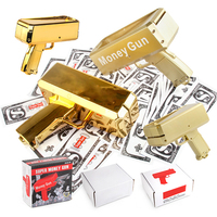 Tireur de pistolet d'argent d'or avec du papier accessoire faire pleuvoir les billets de 100 dollars pour la fête anniversaire mariage garçons filles acceptent la personnalisation