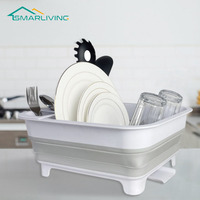 Égouttoir à vaisselle en bois blanc léger de nouvelle conception avec plateau d'égouttage en PP, pliable, petit rangement de cuisine, séche-linge fabriqué en Chine