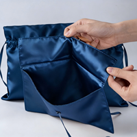 Pochette en tissu satiné de haute qualité avec logo personnalisé, fermeture à pression, lavable, réutilisable, pour foulards en soie, bijoux, articles féminins