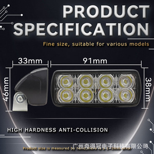 LED Motorcycle <b>Spotlights</b> 8 Beads 55W 6000K Aluminum Alloy Condensing Lens For Car Roof Auxiliary Lights Retrofit Upgrade - Product Image 3