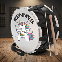 Rennes DVL-33BRW Tambor Infantil de Diseño Personalizado - 30 cm (12 Pulgadas) Instrumento de Percusión Orff con Cuerpo de Madera de Abedul y Parches de Papel Encerado
