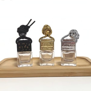 Luxury Empty Custom Made 8ml 12ml Screw Cap <b>Car</b> Hanging Liquid Perfume Fragrance <b>Diffuser</b> Square Glass Bottle Freshener Colorful - Product Image 4