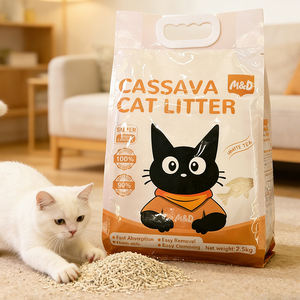 Snelle levering biologische ongeparfumeerde OEM en ODM 2,5 kg OEM plantaardige cassave kattenbakvulling - Product Image 1