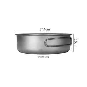 Ultralight Titanium Camping Cookware Pot <b>Pan</b> Set Foldable Handle Outdoor Camping Cooking Set Portable Backpacking Cook Kit - Product Image 6