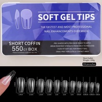 Offre Spéciale Amande Stiletto Couverture Complète Demi Faux Ongles Conseils Rond Cercueil Gel Extension pour Doigts Échantillon Gratuit Boîte Motif Carré