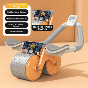Roue d'exercice abdominale ABS à rebond automatique avec support pour les coudes pour usage domestique, équipement de fitness léger pour hommes et femmes, musculation - Product Image 4