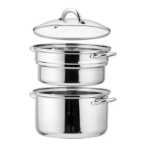 cheap wholesale restaurant hot pot double layer stainless steel soup pot with clamp