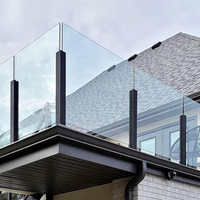 Rampe en verre sans cadre HIMOWAY avec poteau à fente en acier inoxydable, balustrade et main courante pour balcon et escalier
