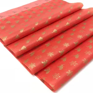 Benutzer definierte gedruckte goldene Logo Orange Pink Geschenk Seidenpapier Kleidung Schuhe Wrapping Tissue Packing Wrapping Seidenpapier