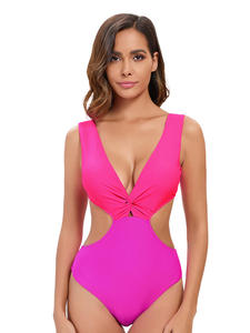 Maillot de bain de fitness une pièce à motif uni pour femmes européennes et américaines, vêtements de plage sexy - Product Image 2