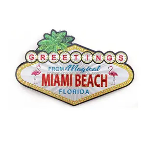 Hot Selling Islands Metal Foil Magnet Miami Beach Florida Sign Foil Magnets