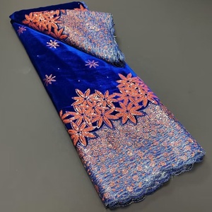 Ingrosso colore dorato e nero donne africane pizzo di velluto con paillettes materiale per la festa e abito <span class=keywords><strong>da</strong></span> <span class=keywords><strong>sposa</strong></span> - Product Image 2