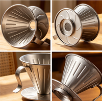 Ensemble de café artisanal pour barista professionnel, filtre à café conique, aiguille à café en acier inoxydable 304 et pichet à mousse