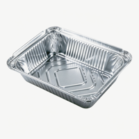 Barquette en aluminium naturel de 650 ml, jetable, non revêtue, pour plats à emporter et cuisson
