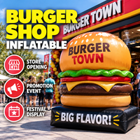 Moule à hamburger gonflable géant personnalisé, avec base en PVC imperméable, adapté aux restaurants de restauration rapide et aux festivals culinaires