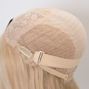 Pelucas Judías Kosher de Cabello Humano Remy Europeo de Doble Trama con Nudos Invisibles y Base de Seda HD de TopElles, Color Rubio Personalizado - Product Image 1