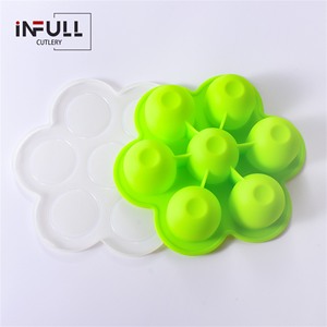 Mini molde antiadherente de silicona para paletas de hielo de 7 agujeros, contenedor de almacenamiento de alimentos para bebés desechable, bolsa empaquetada para uso de helados - Product Image 3