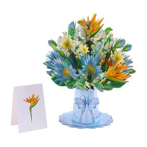 Bouquet de fleurs 3D artisanal pour la fête des mères - Cadeau unique pour maman, carte de vœux faite à la main pour les occasions spéciales - Product Image 1