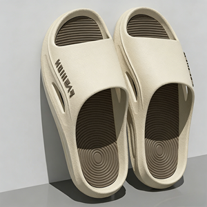 Black Sliders <strong>Slippers</strong> for Blank Slide Sandals Custom Logo Slides EVA Upper PVC Outsole All Seasons - Product Image 6