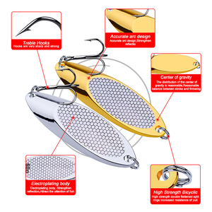 Cuillère de pêche à la truite en argent et or 3g 7g 10g 14g 18g 21g 28g 32g 35g 40g 50g 60g Leurres de pêche en métal - Product Image 3